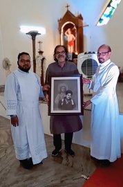 ‘Jesus my Guide’ painting presented to St Sebastian Church, Aquem