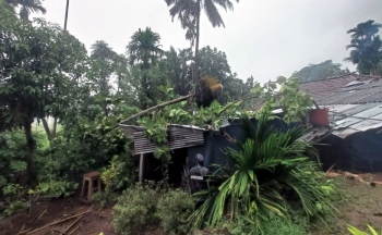 House damaged in Sanguem