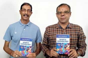 Brahmanand Shankhwalkar releases Rohit Bhandiye's new book 'Sports Commentary'