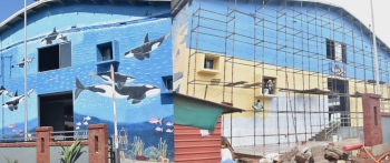 Whales out! GSIDC repaints fish market mural after objections
