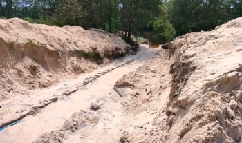 Pedda villagers protest over illegal cutting of sand dune