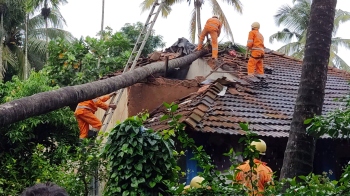 2 siblings injured as coconut tree falls on house in Aldona
