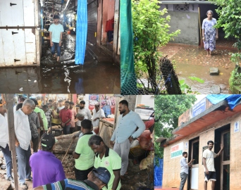 Vendors irked as rain water inundates Gandhi market