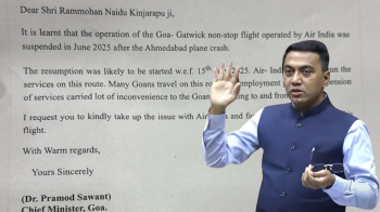 Goa CM writes to Centre over suspension of Goa-Gatwick Air India flight