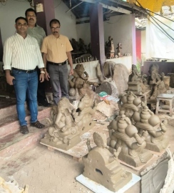 South Goa officials inspect Ganesh idols for PoP compliance