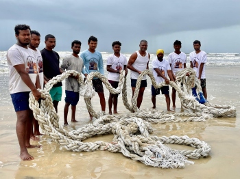 Unique catch off Benaulim as fishermen net one-tonne rope, donate reward