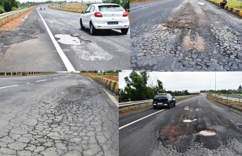 Cracks along Benaulim stretch of western bypass road give motorists nightmares