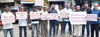 Cuncolkars protest against fish meal plant and polluting units at IDC