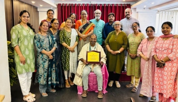 Prof Fulari felicitated by Bardez Konkani Asmitai Kendra