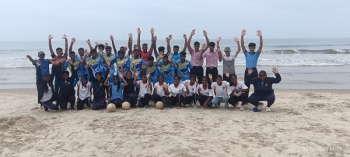 GCQ football team hold beach training session