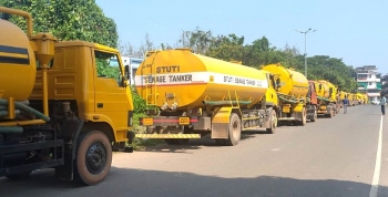Sewage tankers from Panaji, Vasco line up at Sirvodem STP