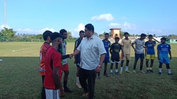 Curtorim MLA inspires young footballers at Snows Academy