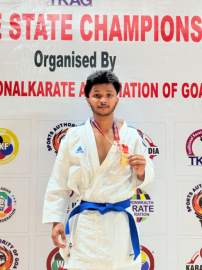 Hardik shines with double gold at North District Karate C'ship