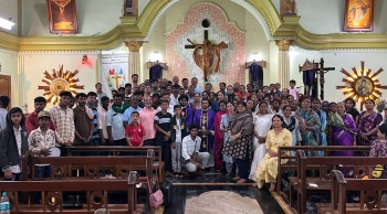 Walking pilgrims from Upper Ghats reach Old Goa for feast