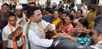 Vote BJP for ‘Mhaje Ghar’: Sawant makes pitch in Davorlim, Navelim