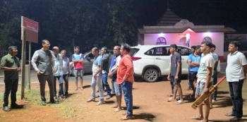 6-arm high mast installed at Satidevi Temple, Ambaulim