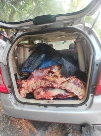 Illegal beef transportation busted at Chorla Ghat