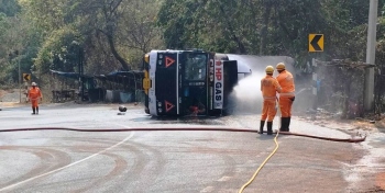 Train services hit, highway shut as LPG tanker overturns at Paddi leading to gas leak near tracks