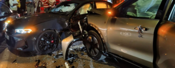 Speeding BMW crashes into multiple vehicles at Dona Paula Circle