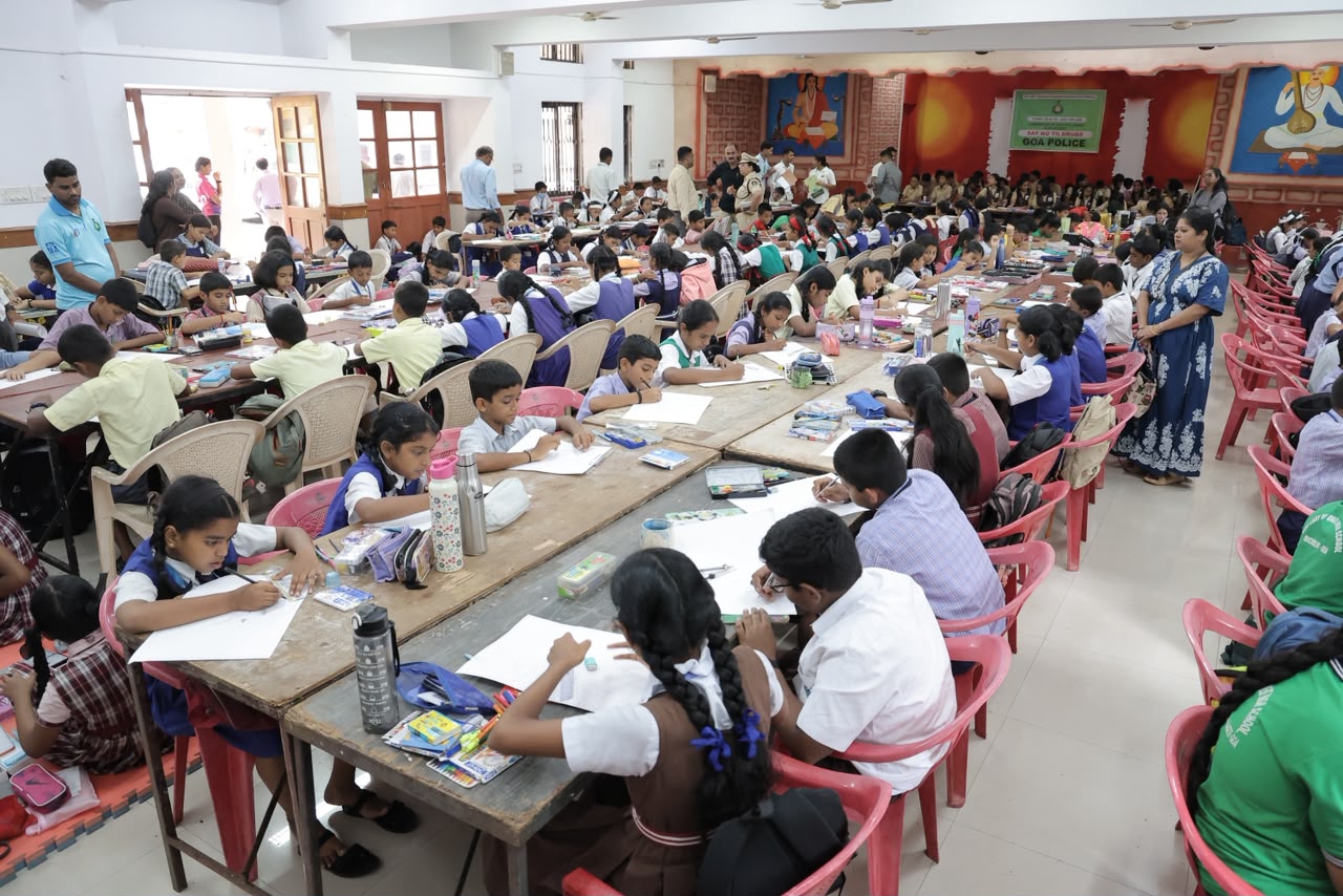 399 students join Goa Police’s Nasha Mukt Bharat drawing competition