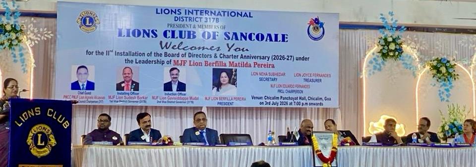 Installation ceremony of Lions Club of Sancoale at Chicalim