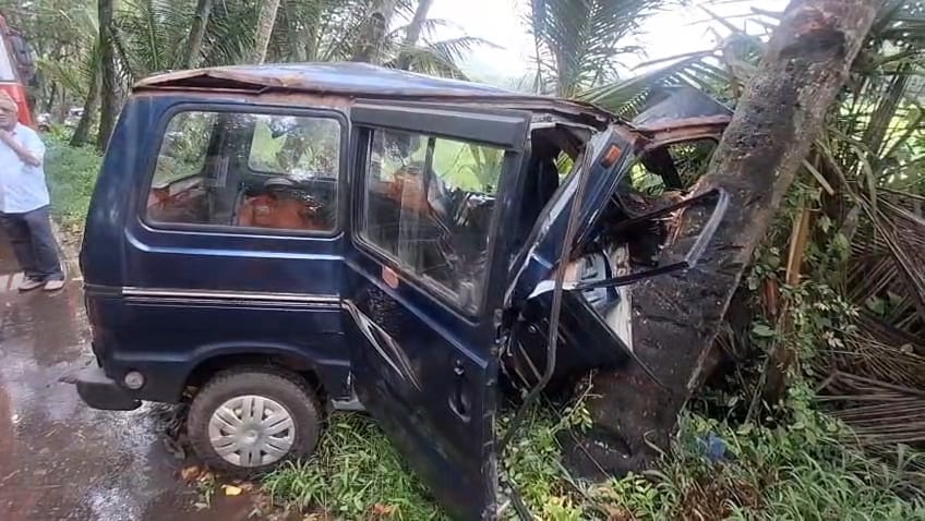 Driver seriously injured after van crashes into coconut tree at Velsao