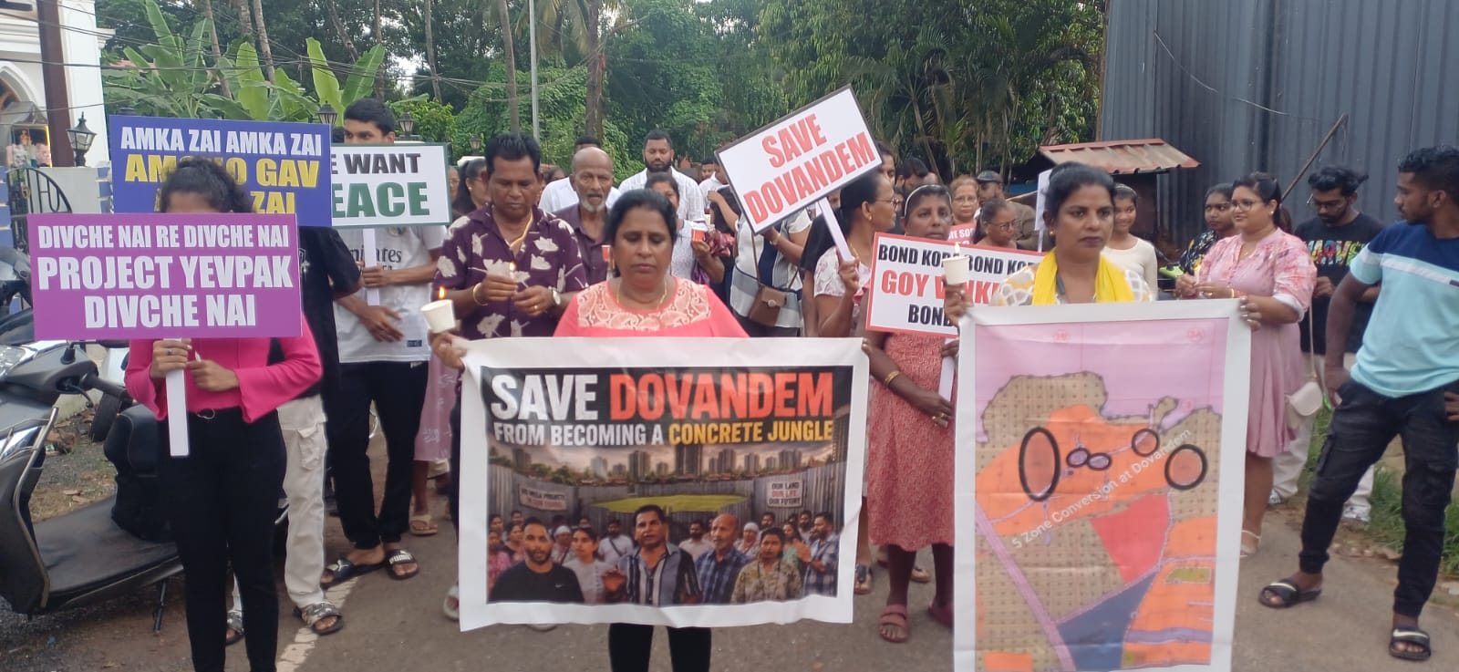 Dovondem locals up ante  against mega projects,  take out candle light rally
