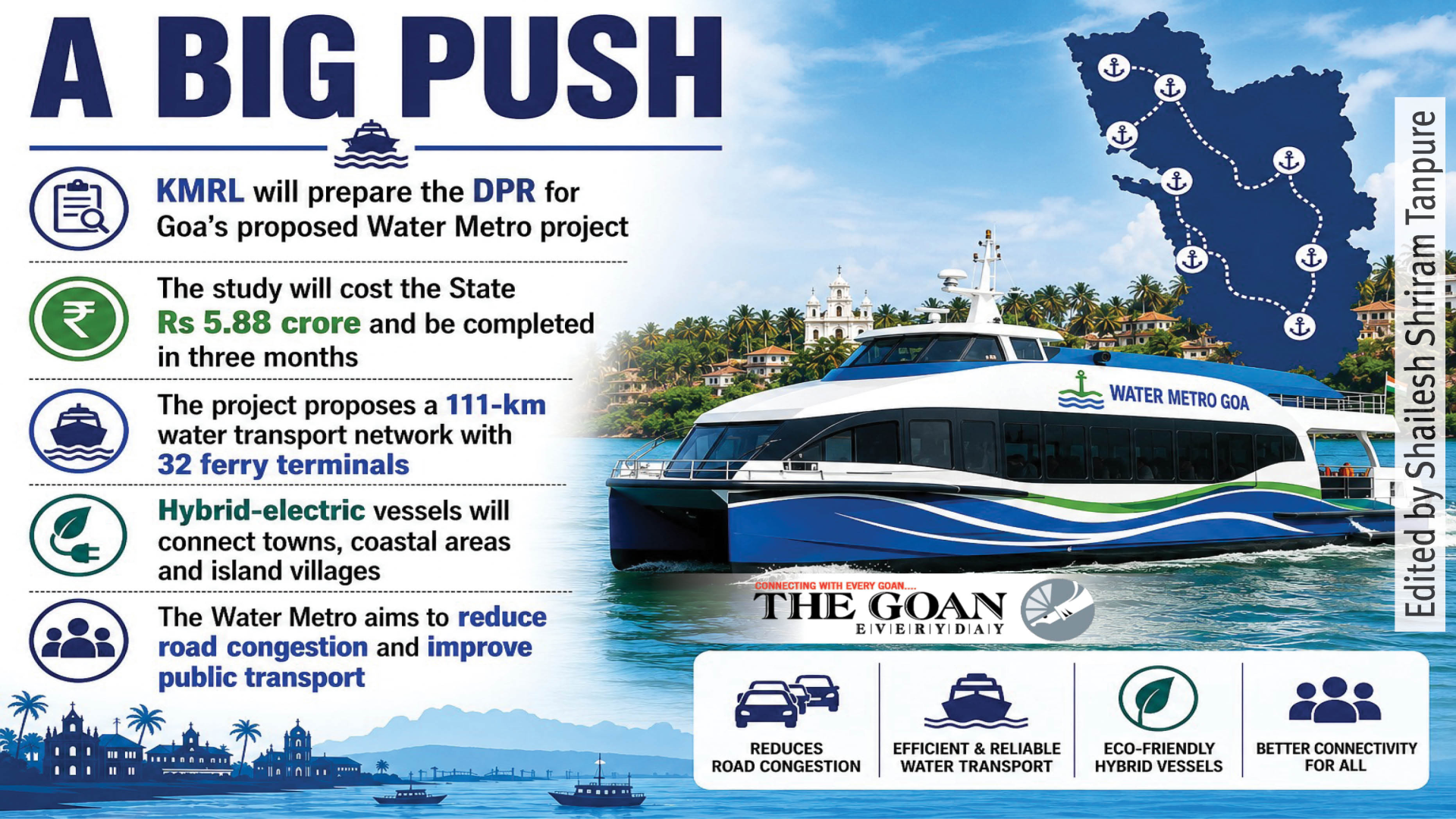 Kochi Metro Rail to prepare DPR for Goa water metro project