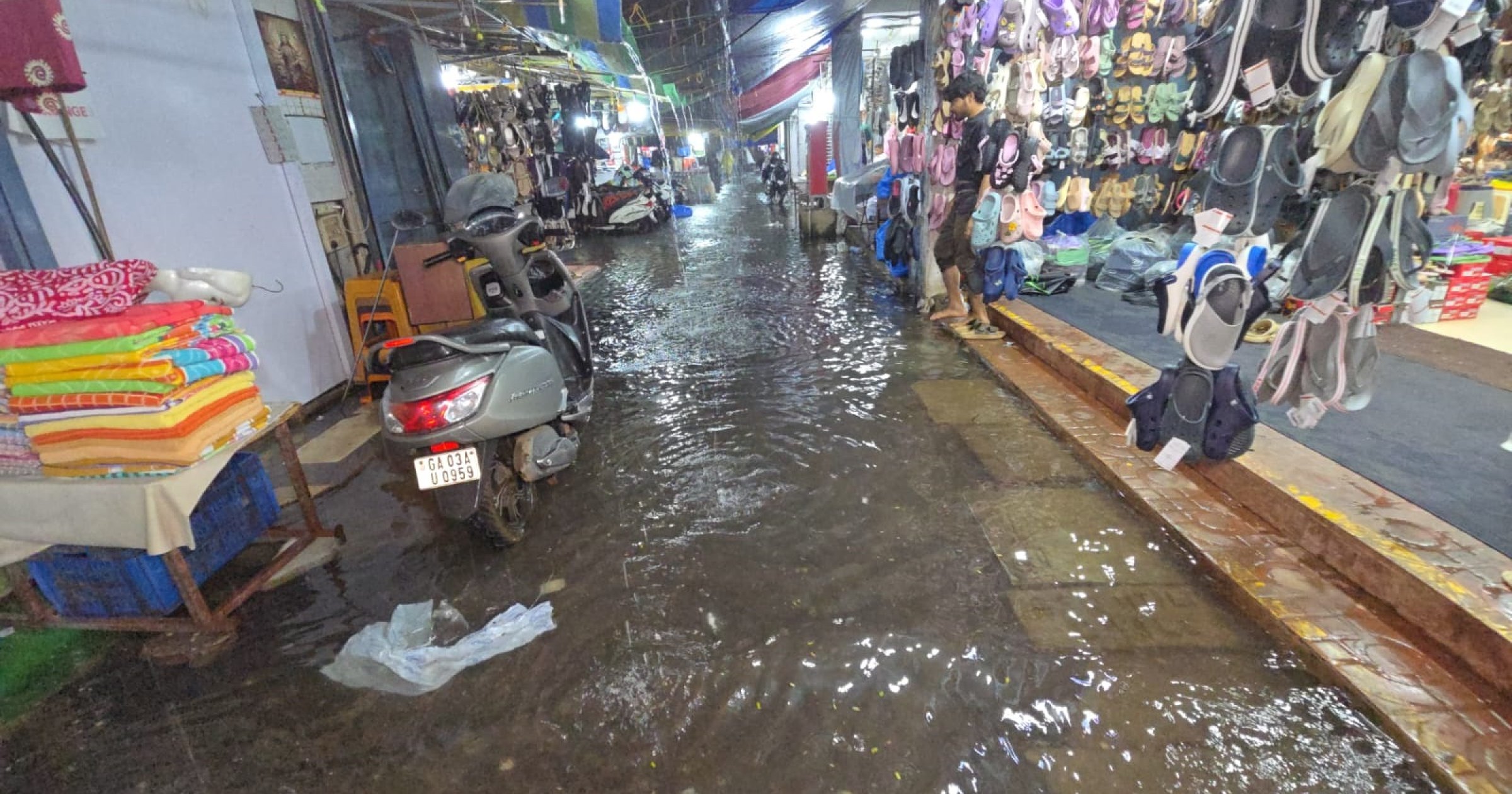 Mapusa flooding hotspots reappear after 30 minutes of heavy rain