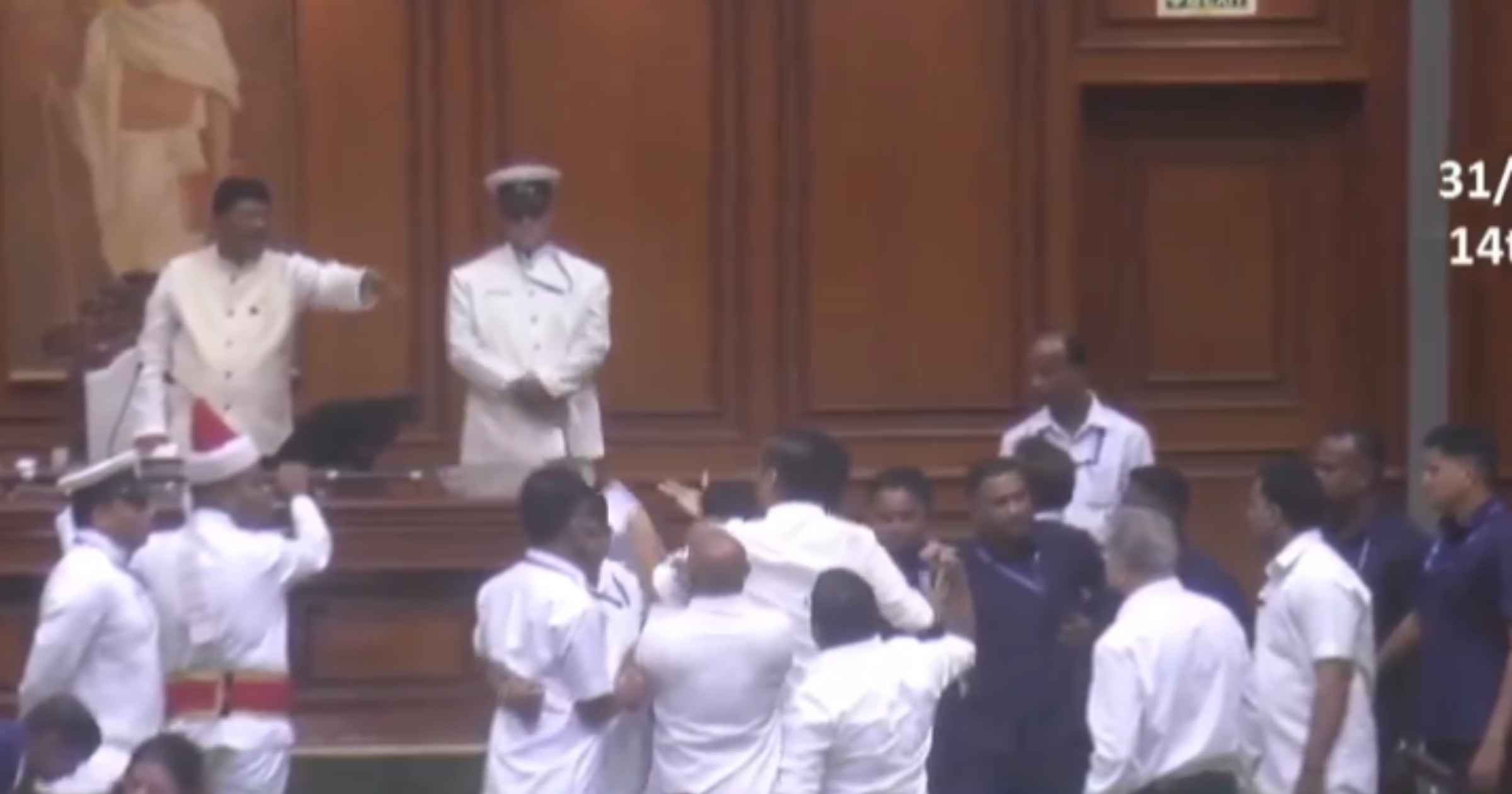 Opposition storms well over disallowed NDZ question; House adjourned for 10 minutes