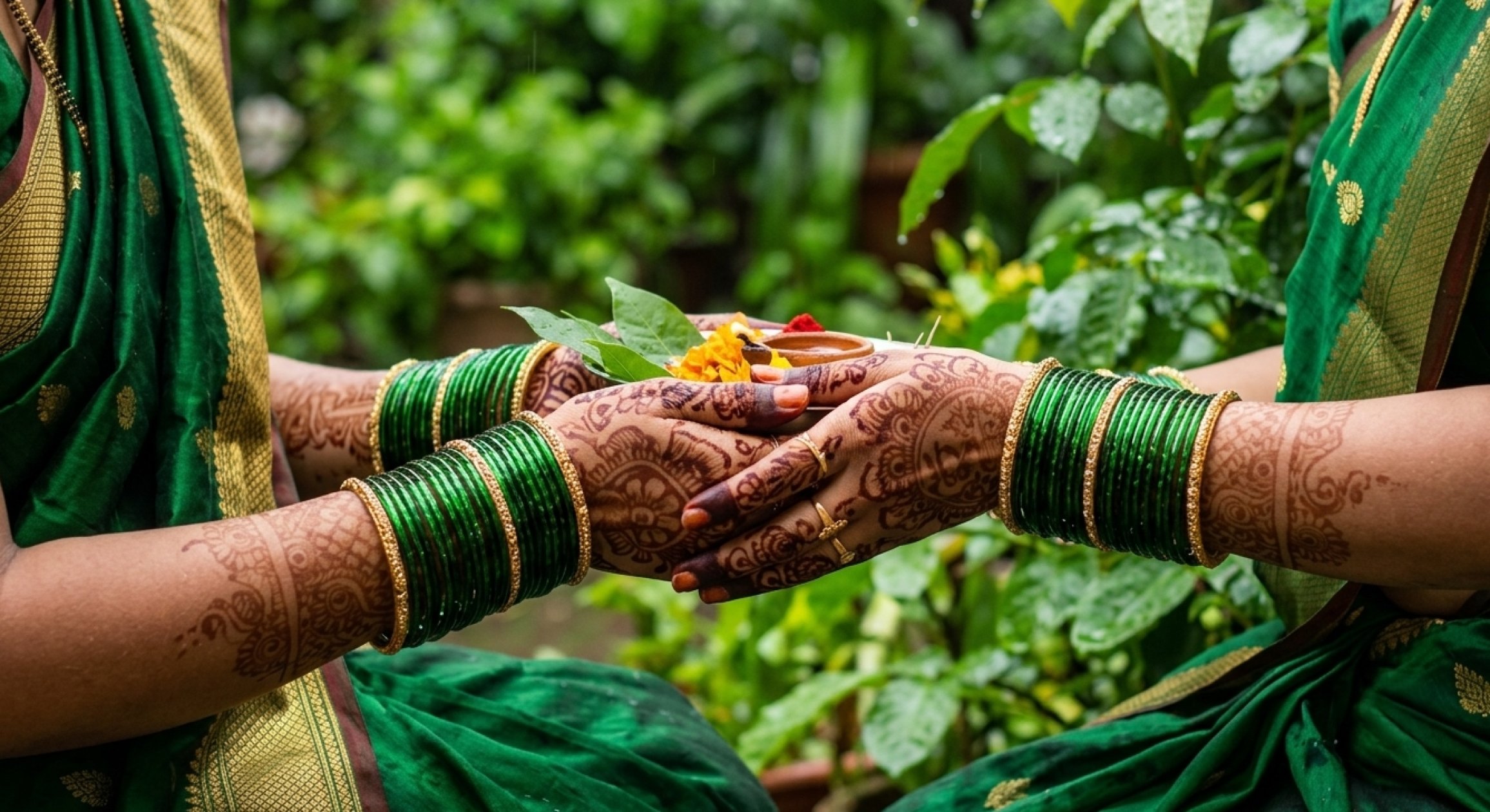 Carrying a little bit of Shravan in her hands