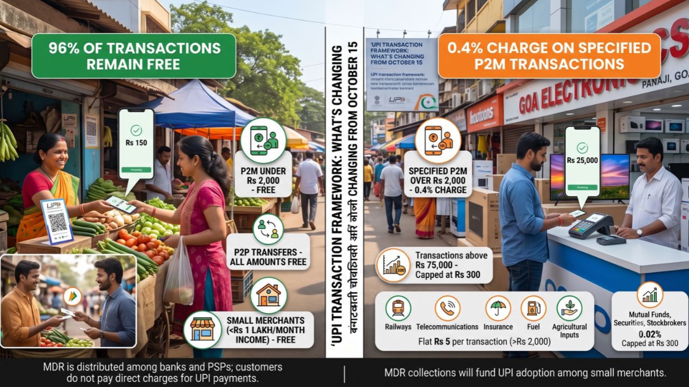 New UPI framework: 0.4% MDR on specified merchant payments above Rs 2,000