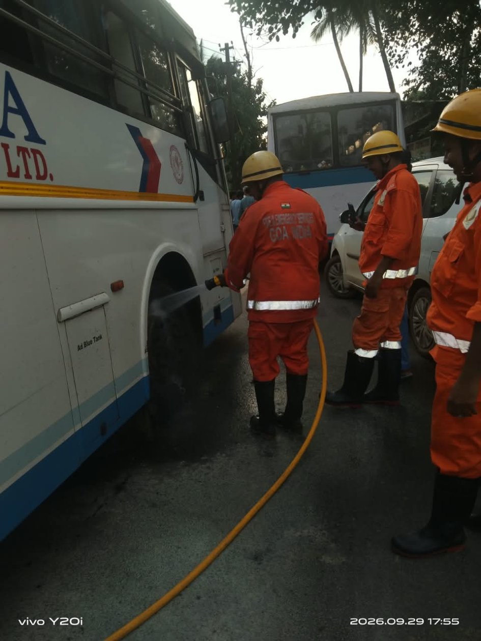 Fire brigade averts major accident after Kadamba bus emits smoke