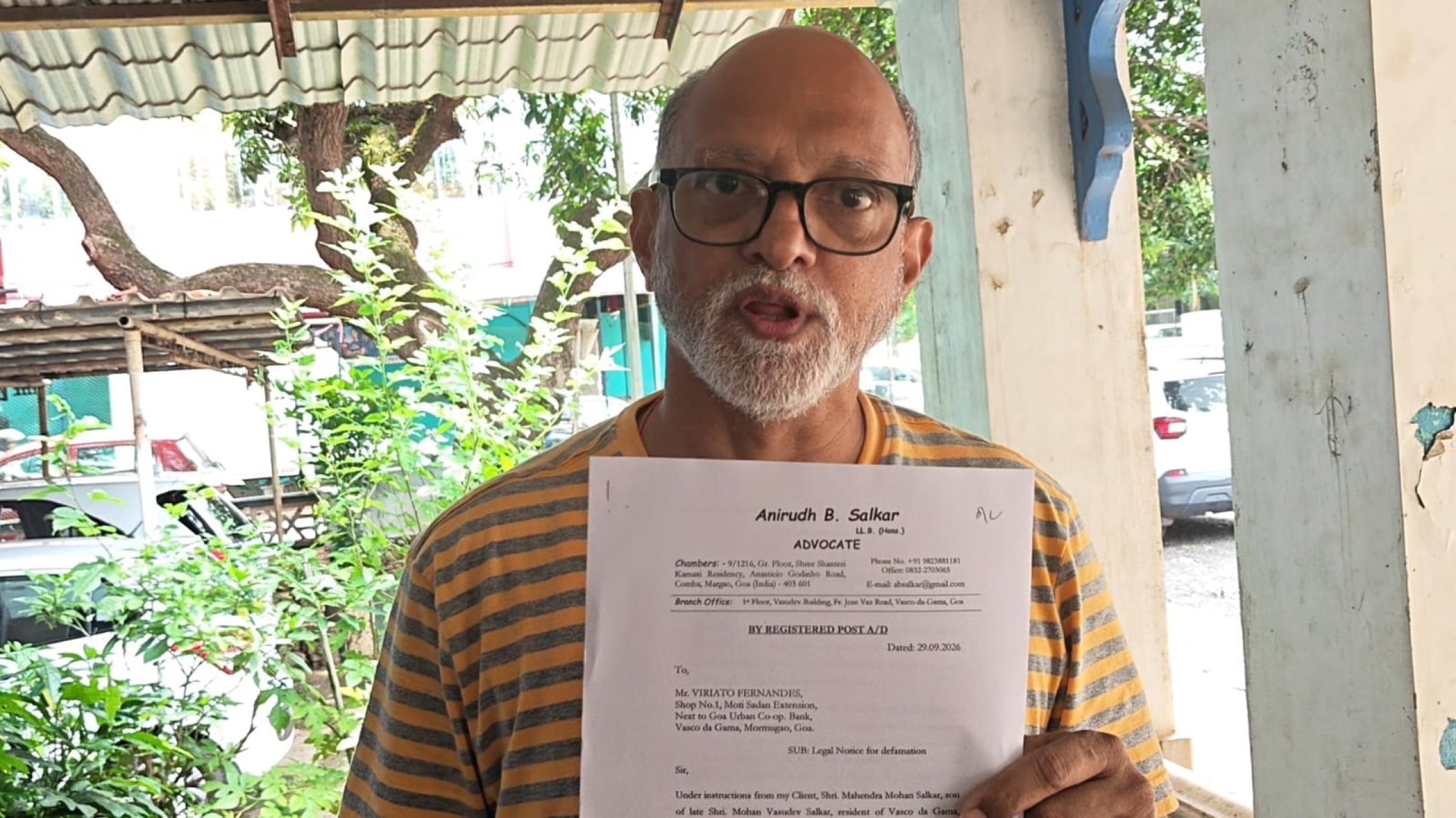 Attorney sends defamation notice to South Goa MP over Chicolna Communidade land row