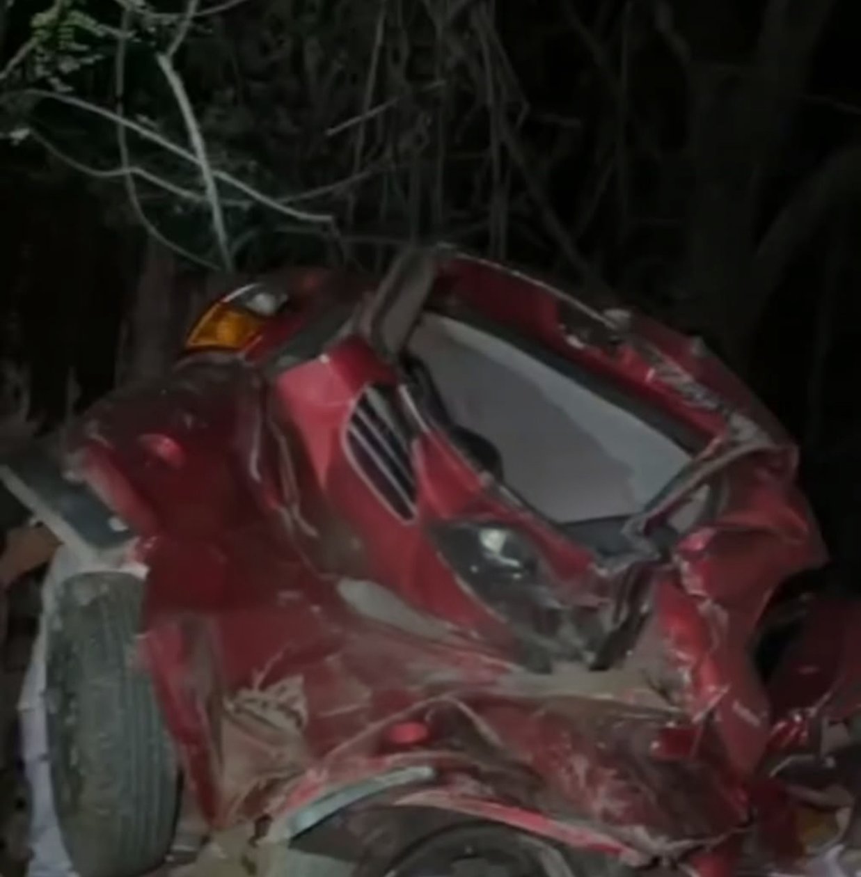 Stone-laden truck collides with car at Chorla G...