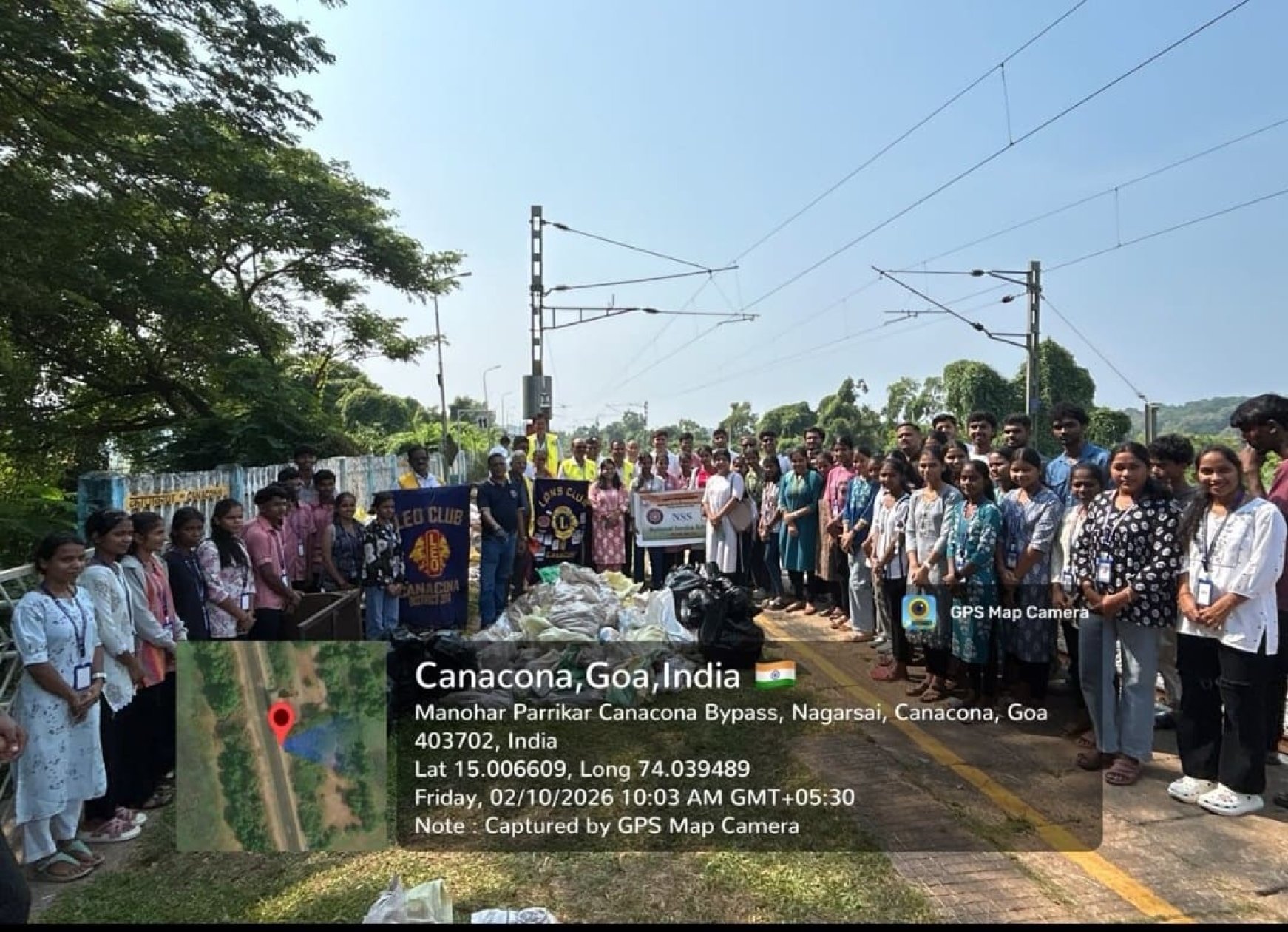 Canacona students turn up for cleaner railway station Slug- Shree Mallikarjun College