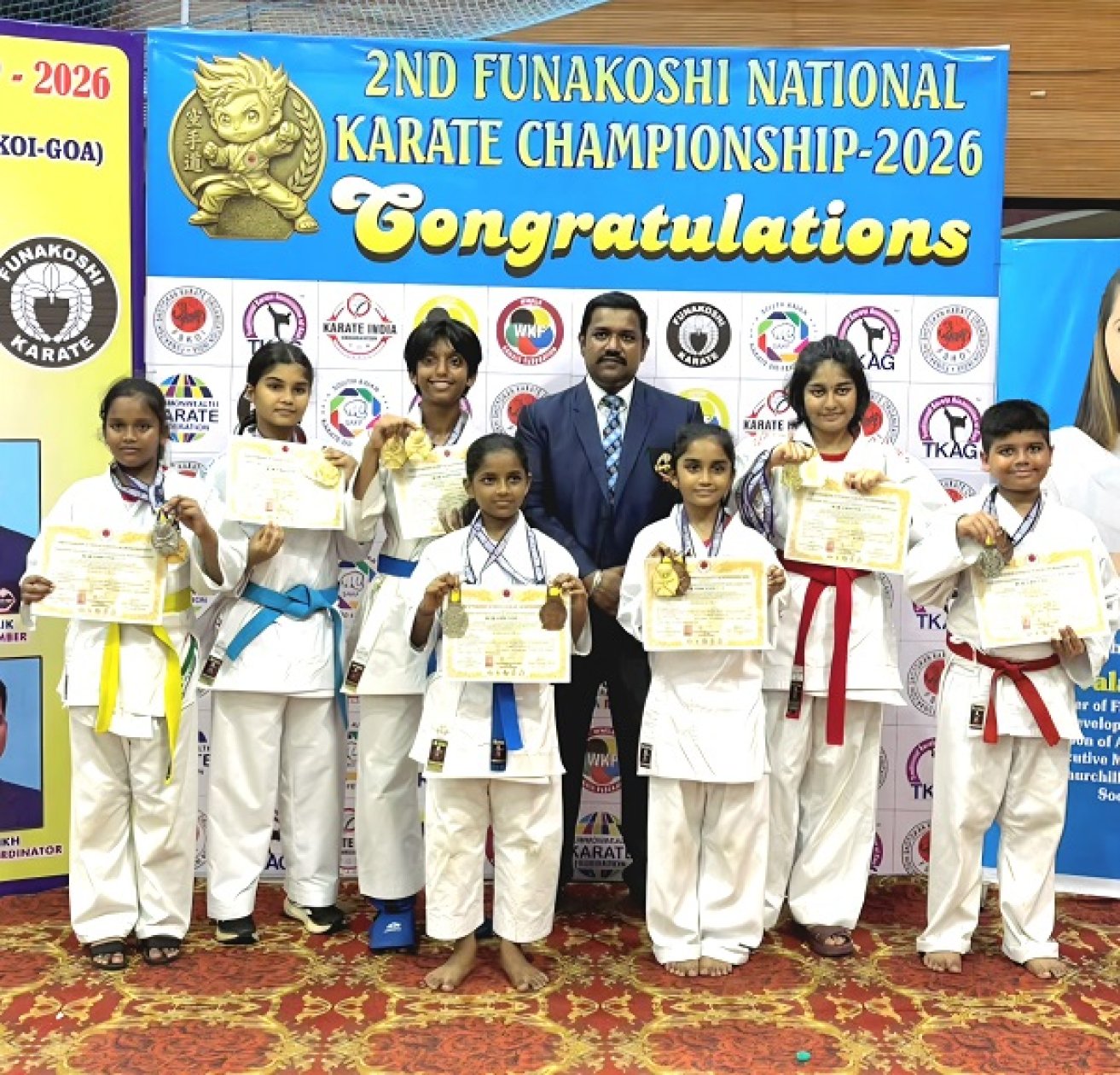 Margao karate school bags 14 medals at Funakoshi National Karate Championship