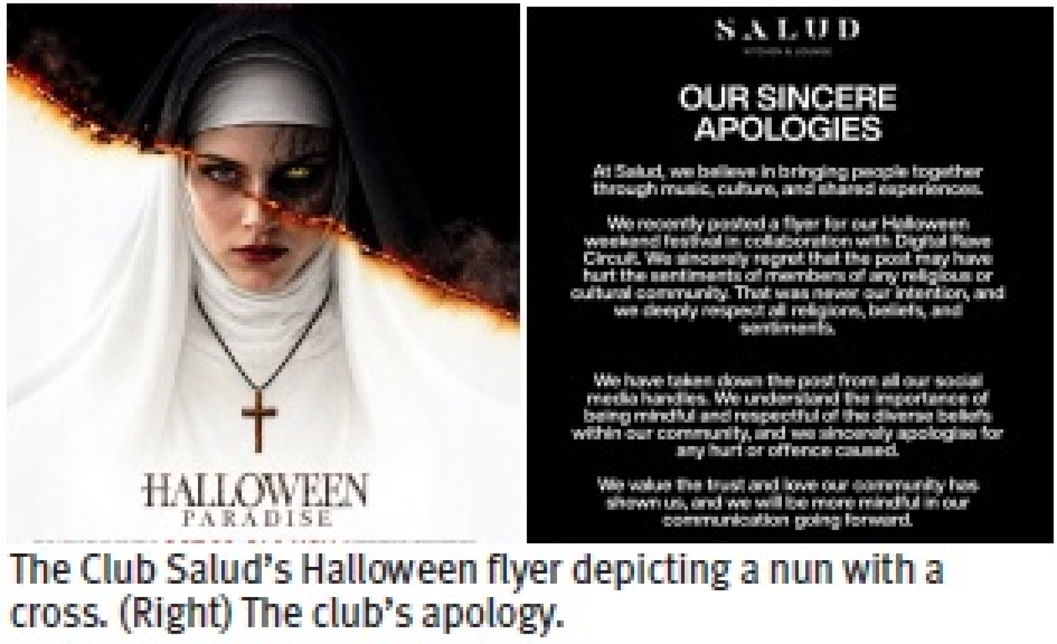 Halloween nun flyer triggers row; Anjuna club a...