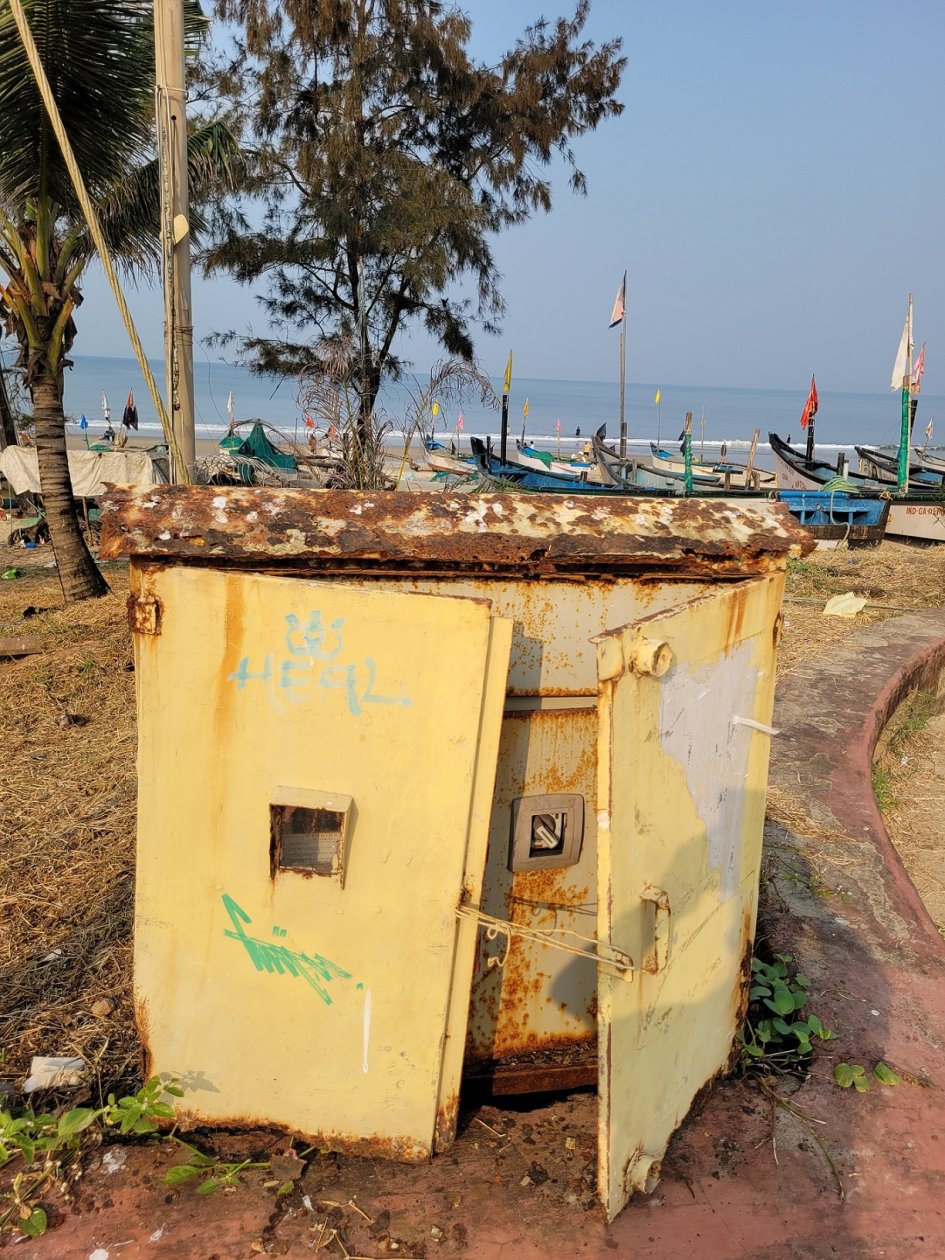 Open pillbox at Benaulim beach