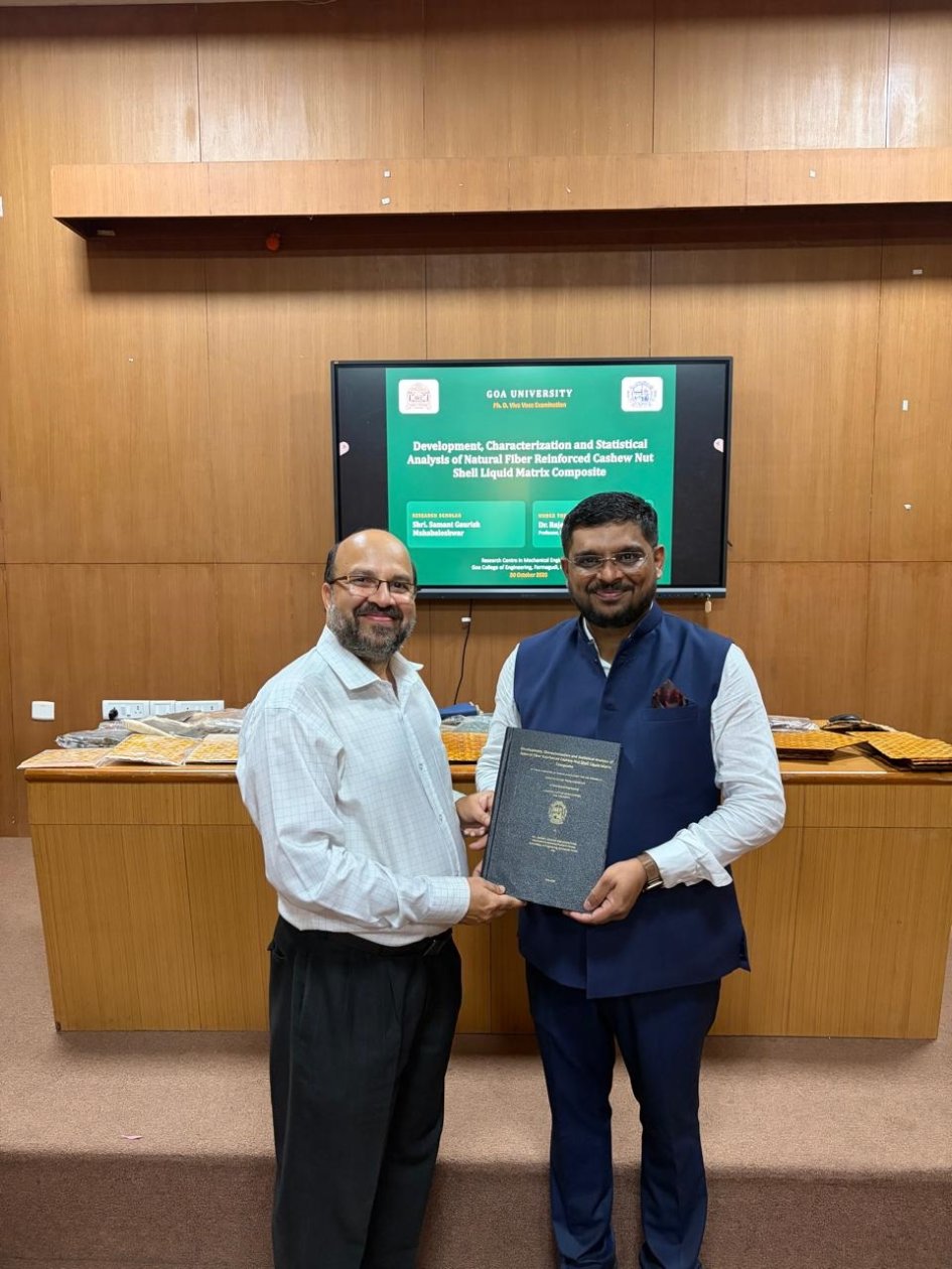 Goan researcher awarded PhD in Mechanical Engineering