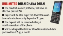 Reliance offers Jio Phone virtually free of cost