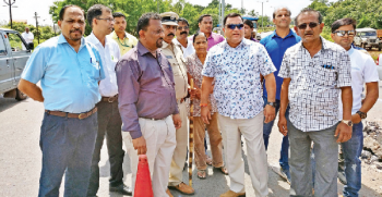 Unauthorised median opening on Dabolim highway closed