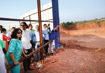 Vijai inspects hill cutting at Consua