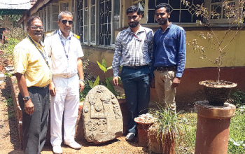 Rare Sati stone sculpture found at Mormugao