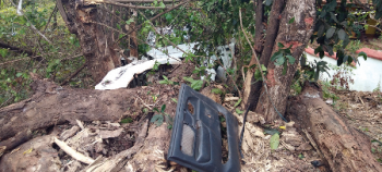Lucky escape for 4 after bus hits car at Mapusa