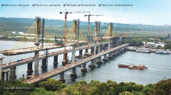 Under construction cable stayed 3rd Mandovi bridge