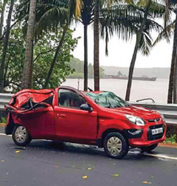 1 killed, 2 escape as tree falls on moving car at Sancoale