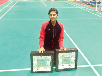 Tanisha wins historic double gold at nat badminton tourney