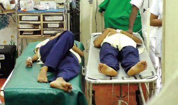 Students fall ill after inhaling strong odour