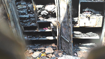 House damaged in fire at Massorde, property worth `12 lakh destroyed